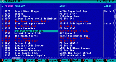 Main window of CDBF for DOS