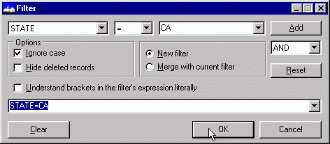 filter dbf file