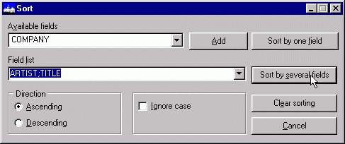 sort dbf file
